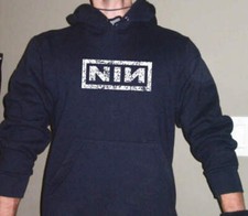 Nine Inch Nails Distressed Band Logo Concert Rock Hoodie