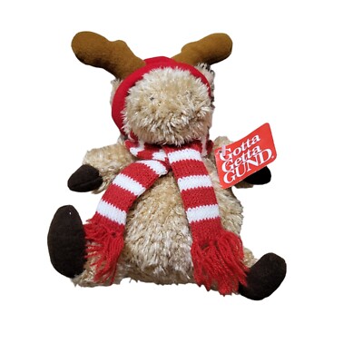 Gotta Getta Gund Ringer Moose Plush 7'' Scarf Holiday Winter Christmas