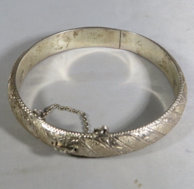 Siam Sterling Silver Hinged Bangle Bracelet | eBay