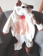 Adorable White w/ Brown Spots PUPPY DOG 1 Piece Halloween Costume 6-12 months