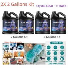 2X 2 Gallon Kit - Crystal Clear Epoxy Resin - Table Painting (4 Gallons Total)