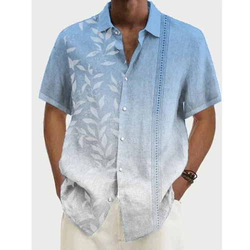 Men's Short Sleeve Button-Up Casual Cuban Guayabera Beach Wedding Dress Shirt - Picture 8 of 36