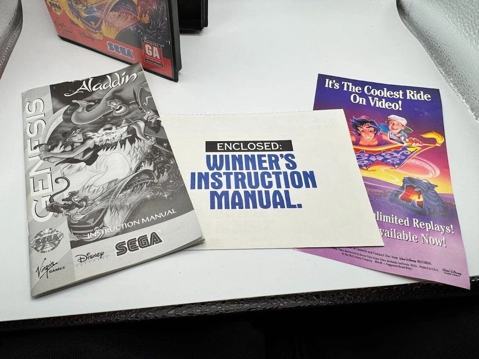 Disney's Aladdin Sega Genesis CIB w/ Manual And Insert Complete - Image 4 of 4