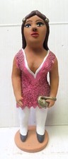Oaxaca I. Aguilar Mexican Folk Art -Lady of the Night- Clay Pottery Sculpture