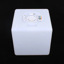 16" LED Light Cube Stool Chair 16 RGB Colors Rechargeable w/ Remote Control 5W