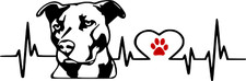 Pitbull Heartbeat Vinyl Decal Sticker Car Truck Window Bumper Wall Laptop Tablet