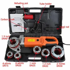 2300W Electric Pipe Threader Pipe Threading Machine 6 Dies 1/2-2" HD Pipe Cutter