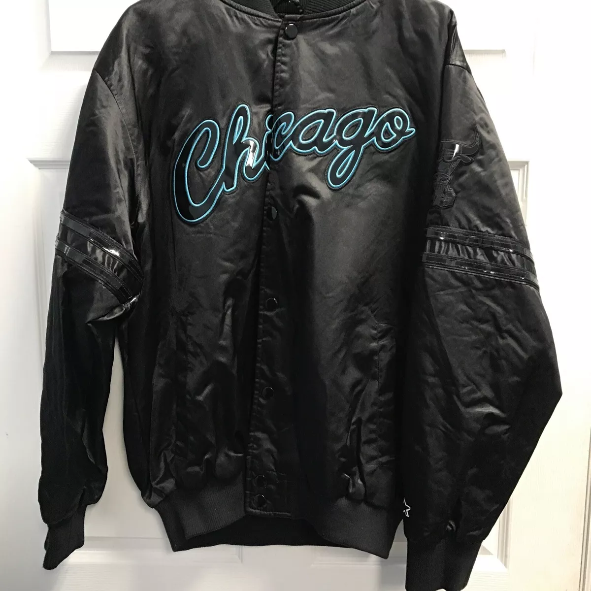 Chicago bulls black satin hotsell jacket