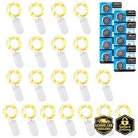 Lichterkette 20Er Set 1M 10 GroßE Leds Warmweiß Batterie Beleuchtung Deko