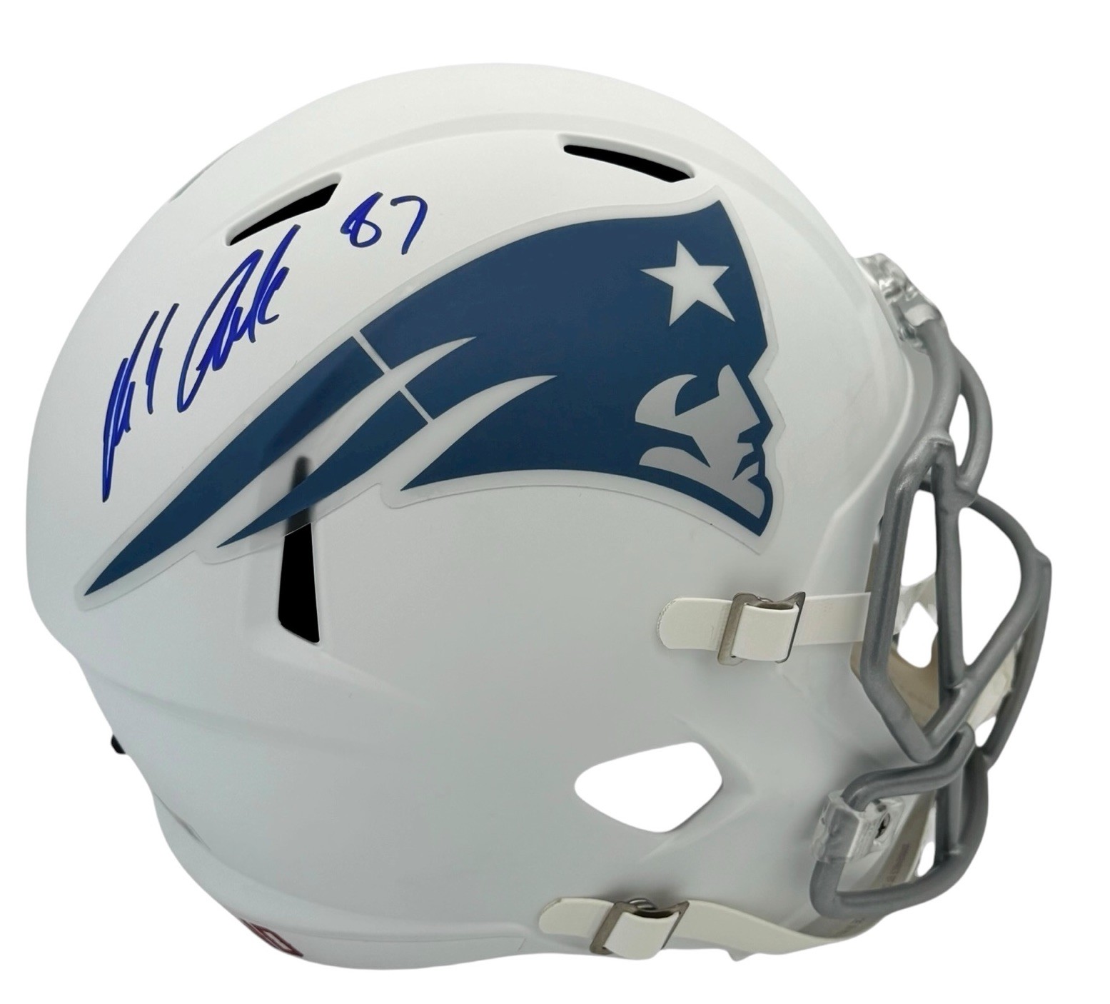 Rob Gronkowski Autographed Signed New England Patriots Full Size Helmet Patriots Replica Rivarly Beckett COA 