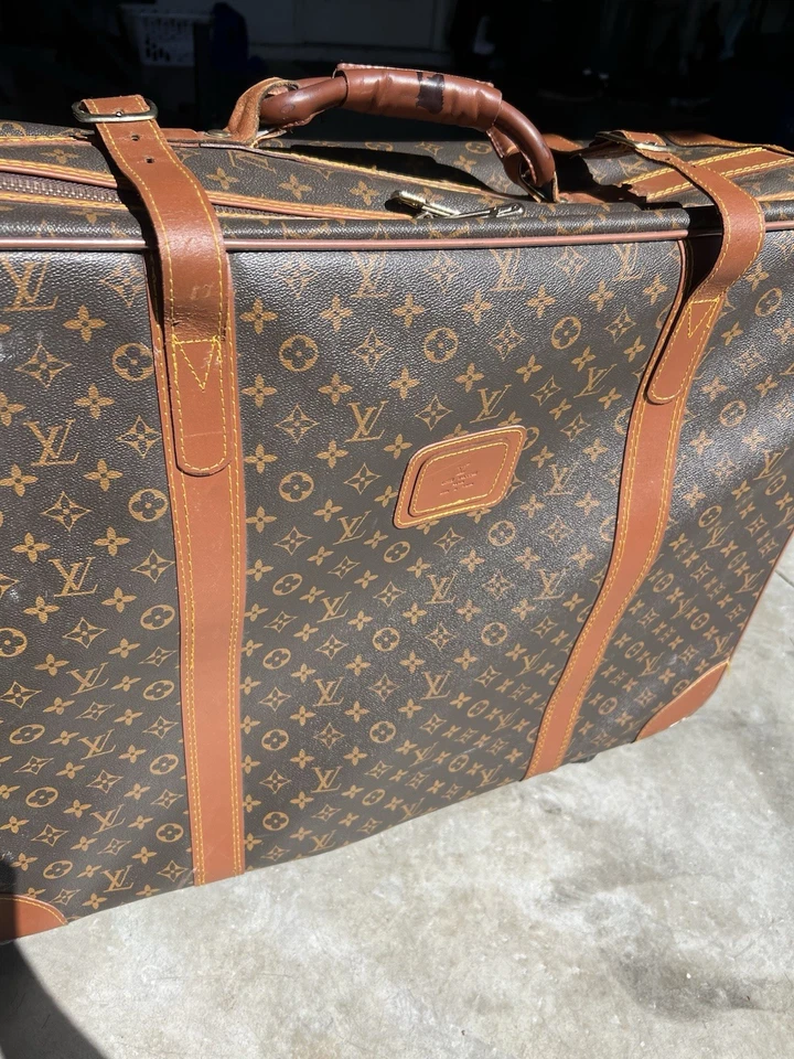LOUIS VUITTON STRATOS Vintage Suitcase AUTHENTIC Monogram Leather 27” - Image 3 of 4