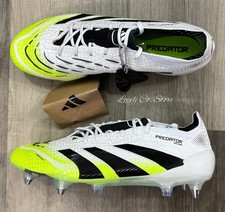 Adidas Predator Elite SG White Green Soccer Cleats JI1067 Mens 9 - 10