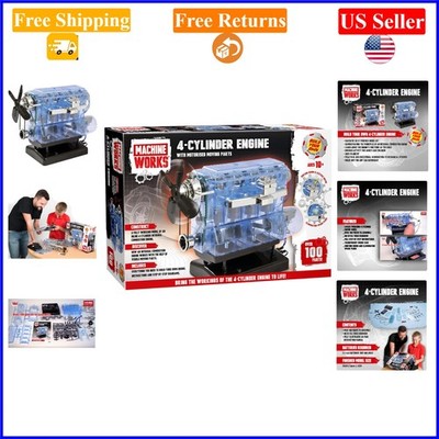 Build Your Own 4-Cylinder Internal Combustion Engine Model Kit for Teens, 150...