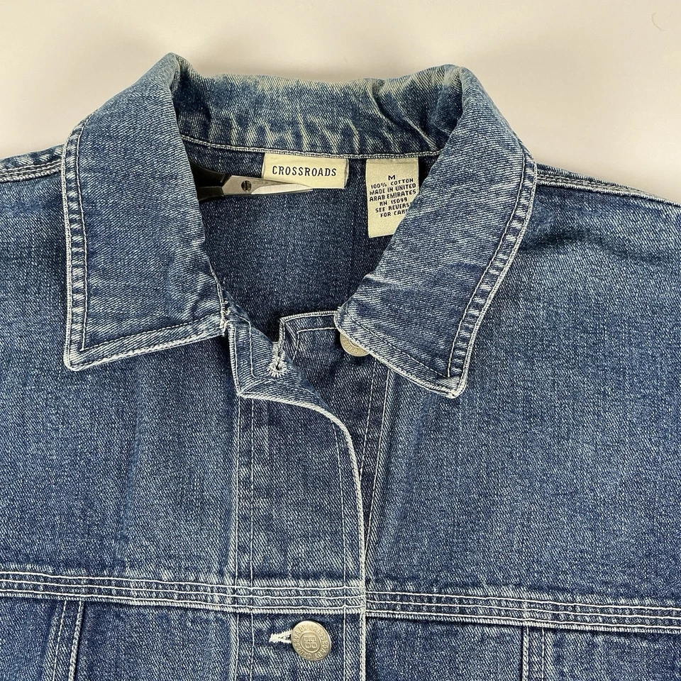 Chaqueta vaquera azul Crossroads para mujer 100 % algodón talla M Foto 4 de 4