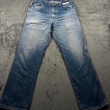 Vintage Dickies Jeans Men's 34x32 Blue Denim Distressed Flat Front Regular Fit