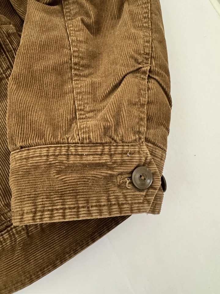 Chaqueta de Pana Marrón American Eagle Para Hombres XL Forrada de Piel Cremallera Cuello Abrigo Invierno Foto 4 de 4