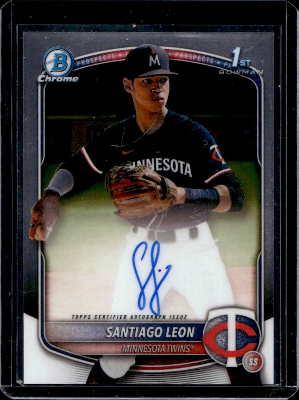 2025 Bowman Chrome Santiago Leon Auto 1st Prospect #CPA-SL Twins