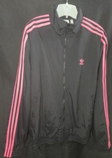 Adidas Large Firebird Track Jacket Black/Pink
