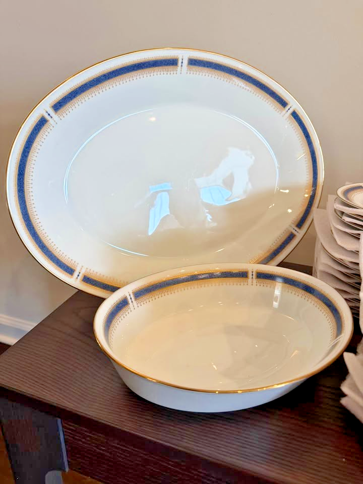 【極美品】Noritake MOONLIGHT 小皿 6枚セット ブルー 金彩 Vintage 1960s Noritake “Blue Dawn” China Set – 77 Pieces | eBay
