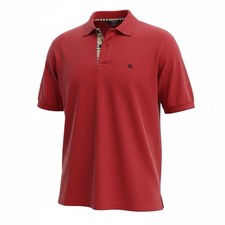 90s Burberry Vintage Red Polos Shirt Mens Medium Rare London England