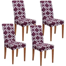Obstal Stretch Spandex Dining Room Chair Covers ?Set of 4 Universal Removable...