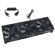 USB Powered Router Fan 120mm 5V Three Fan 1400rpm 1 Speed Air Flow Cooling Fan