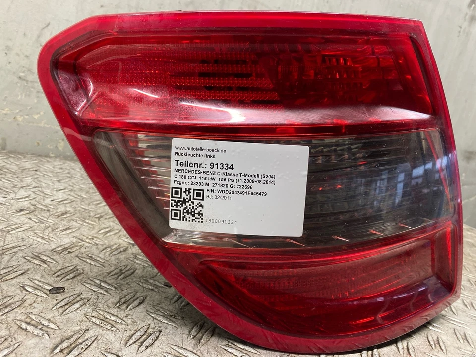 91334 Rückleuchte links MERCEDES-BENZ C-Klasse T-Modell (S204) 2048203764 - Bild 2 von 4