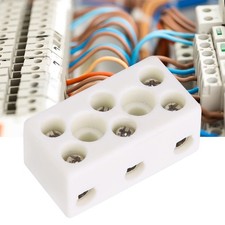 ⁺10pcs 3 Way 24A Ceramic Terminal Block Wire Connector High Temperature
