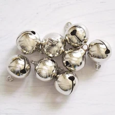 50 PCS 1/2 inch Small Silver Jingle Bells Electroplated Bronze Craft Bells