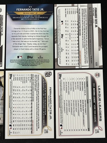Lotto 6 carte baseball Fernando Tatis Jr. San Diego Padres inserto, cromato e altro - Foto 6 di 6