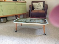 Vintage 1950's Coffee Table.  Glass Topped. In Excellent Condition