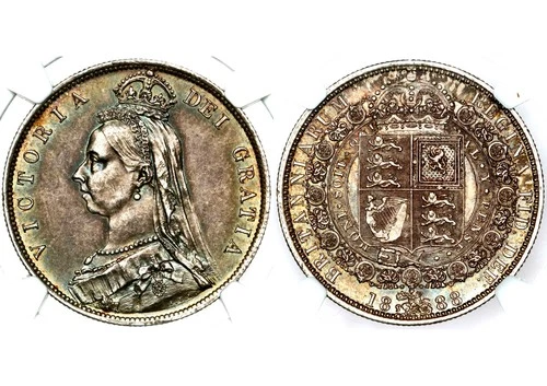 1888 Victoria Half Crown — photo from another recent sale