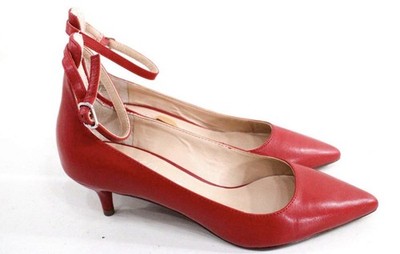 Franco Sarto women's red point toe ankle strap pumps size 7