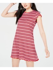 ULTRA FLIRT Womens Shift Above The Knee Dress Red Short Sleeve Juniors XXS