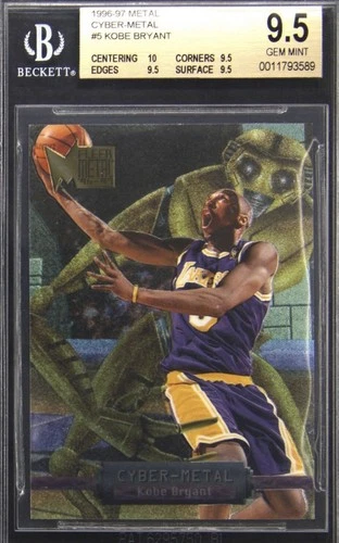 1996-97 Fleer Metal Cyber-Metal Kobe Bryant #5 (RC) BGS 9.5