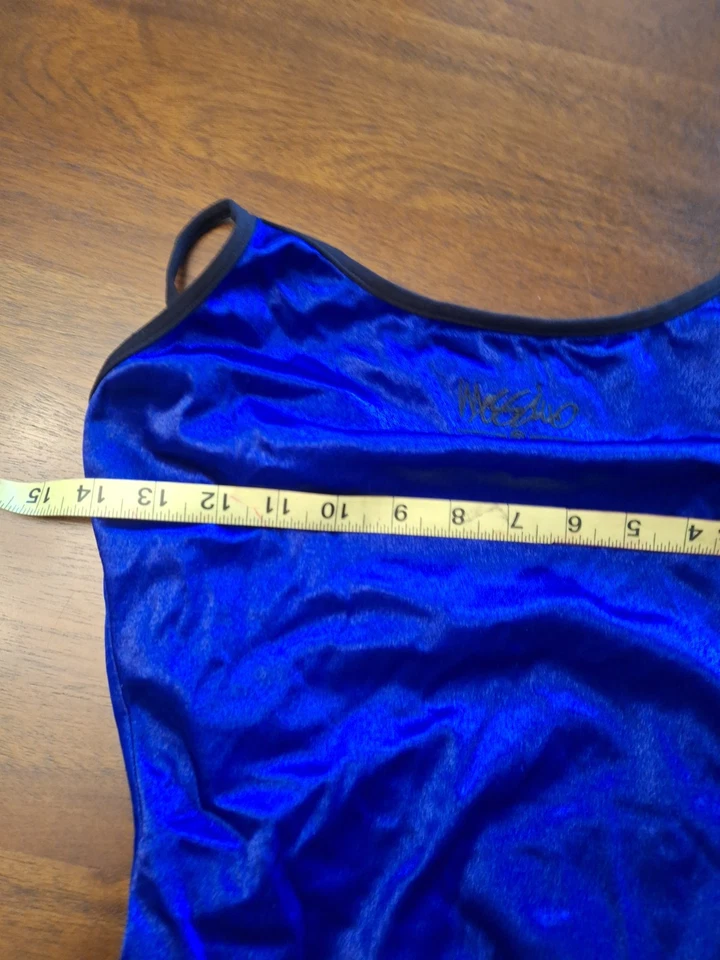 Traje de baño vintage Mossimo sexy de una pieza leotardo L azul Foto 4 de 4