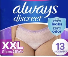 Always Discreet Adult Incontinence Underwear XXL, Up to 100% Leak Protection