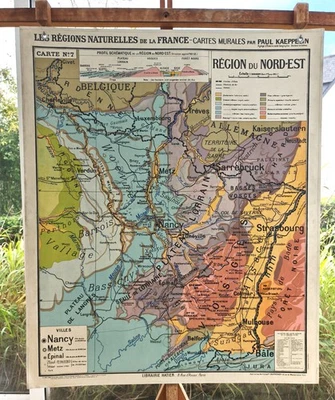 ancien carte scolaire géographie Hatier Kaeppelin 7 France nord est - Photo 1/2
