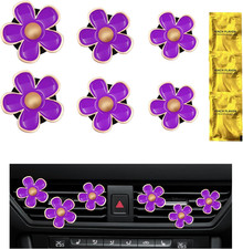 6PCS Daisy Flower Car Air Vent Clips, Cute Flower Shape Auto Air Freshener Outle