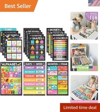 Vibrant 16-Pack Laminated Educational Posters for Preschool  Kindergarten