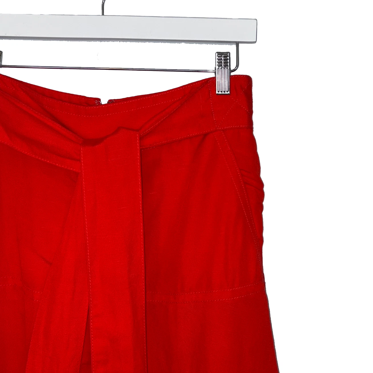 Ann Taylor Bright Red Linen Blend A-Line Maxi Skirt - Size 6