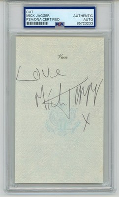 Mick Jagger ~ Signed Autographed U.S. Passport Page ~ PSA DNA Encased