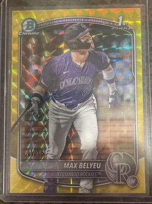 2025 Bowman Draft Chrome Max Belyeu #BDC-5 Yellow Geometric /75 Rockies