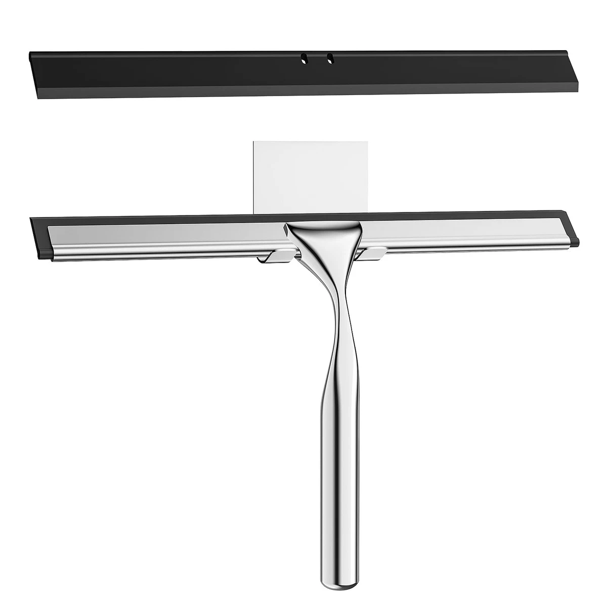 Tergivetro per doccia in acciaio inox, multiuso, per porte in vetro, piastrelle e auto, con 2 ganci adesivi, 25 cm, argento | Leroy Merlin