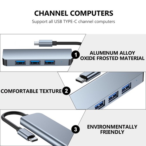 USB-Hub 4-Ports USB 3.1 -C-Übertragungsadapterzubehör Multi-Port-USB-Hub - 第 11/12 張圖片