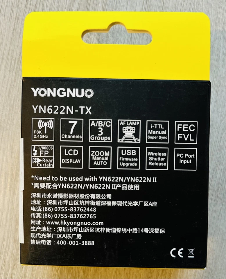 Yongnuo i-TTL YN622N-TX Wireless Controller & YN622N Flash Transceiver Nikon New - Image 2 of 4