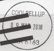 09 MAR 2018 dated complete CIRCULAR postmark COOLBELLUP, WA 6163
