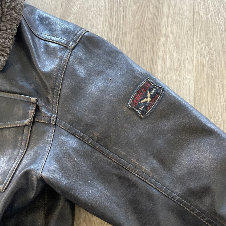Hawke & Co Kids Leather Pilot Flight Jacket Size 5 Small Toddler - Image 3 of 4