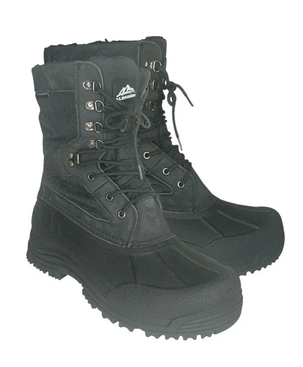 New Aleader-AL191102M Men's Black Insulated Waterproof Winter Snow Boots Sz 12