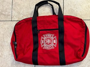 Vintage CMC Rescue Equipment Red Firefighter Turnout Gear Bag - Top Load Duffel